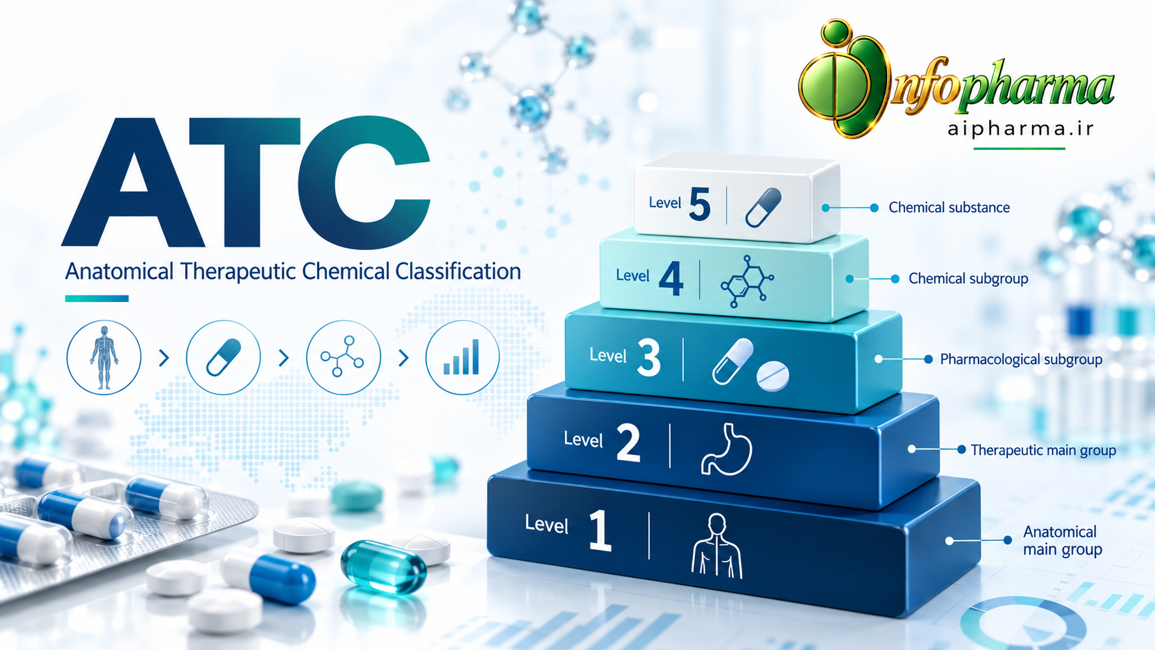 کد ATC چیست؟ راهنمای کامل پنج سطح طبقه‌بندی داروها